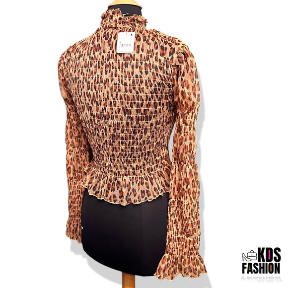 Free People Sheer “Hello There” Cleopard Combo Top SM - Picture 9 of 13